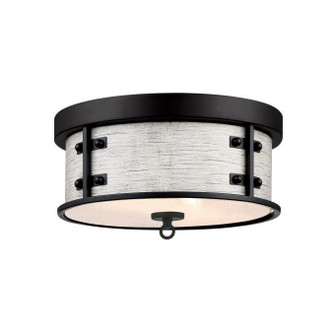 Westinghouse Lighting - 6126100 - Two Light Flush Mount - Callowhill - Matte Black With Antique Ash