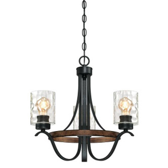 Westinghouse Lighting - 6331800 - Three Light Chandelier - Barnwell - Textured Iron And Barnwood