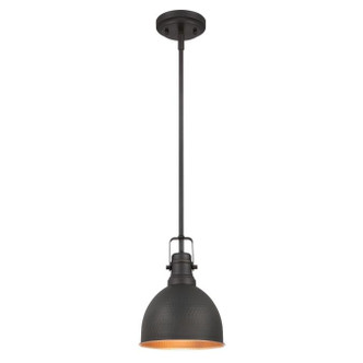Westinghouse Lighting - 6345600 - One Light Mini Pendant - Madras - Oil Rubbed Bronze With Highlights