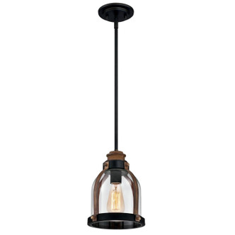 Westinghouse Lighting - 6356300 - One Light Mini Pendant - Cindy - Oil Rubbed Bronze and Barnwood