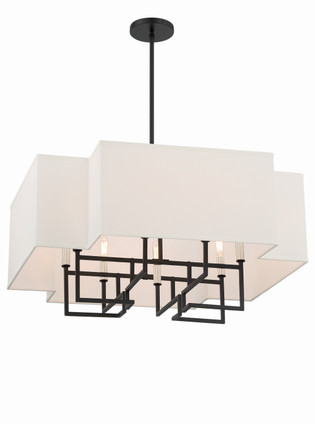 Minka-Lavery - 2957-572 - Eight Light Pendant - Upham Estates - Coal w/Polished Nickel