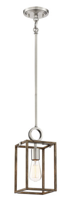 Minka-Lavery - 4010-280 - One Light Pendant - Country Estates - Sun Faded Wood w/Brush Nickel