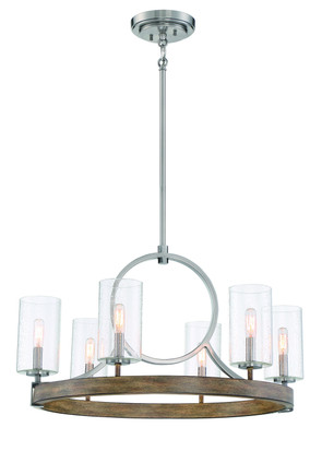 Minka-Lavery - 4015-280 - Six Light Chandelier - Country Estates - Brush Nickel