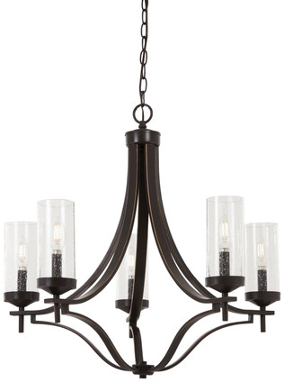 Minka-Lavery - 4655-579 - Five Light Chandelier - Elyton - Downtown Bronze w/Gold Highlights