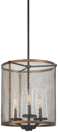 Minka-Lavery - 4692-107 - Three Light Pendant - Marsden Commons - Smoked Iron w/Aged Gold