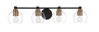 Minka-Lavery - 4914-653 - Four Light Bath - Keyport - Sand Coal w/Natural Brushed Brass