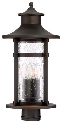 Minka-Lavery - 72556-143C - Four Light Outdoor Post Mount - Highland Ridge - Oil Rubbed Bronze w/Gold Highlights
