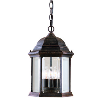 Forte - 1711-03-28 - Three Light Outdoor Pendant - Painted Rust