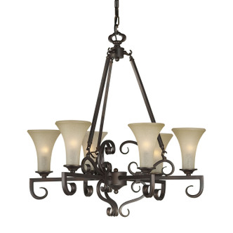 Forte - 2326-06-32 - Six Light Chandelier - Family Number 392 - Antique Bronze