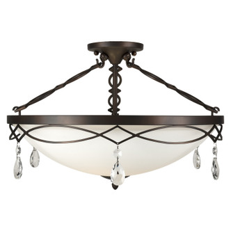 Forte - 2498-04-32 - Four Light Semi Flush Mount - Antique Bronze