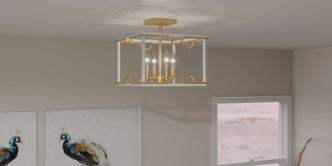 Brinkman Four Light Semi Flush Mount (BNK1714W)