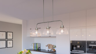 Halsey Three Light Island Chandelier (HLY336BN) Halsey Three Light Island Chandelier (HLY336BN)