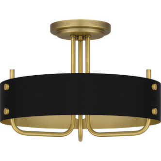 Quoizel - MAD1717AB - Three Light Semi Flush Mount - Madden - Aged Brass