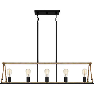 Oak Park Five Light Linear Chandelier (OKP542MBK)