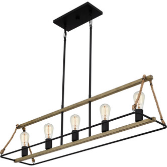 Oak Park Five Light Linear Chandelier (OKP542MBK)