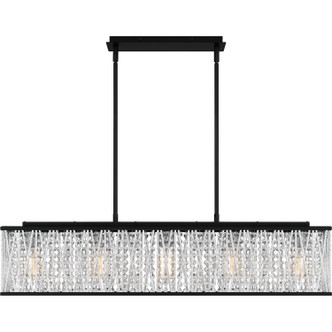 Celeste Five Light Linear Chandelier (PCCET538MBK)