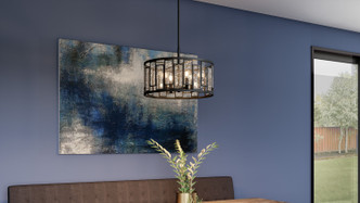 Quoizel Pendant Four Light Pendant (QP5600MBK) Quoizel Pendant Four Light Pendant (QP5600MBK)