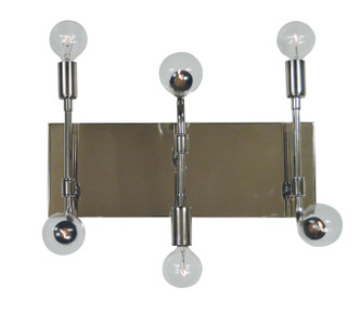 Framburg - 5018 PN/MBLACK - Six Light Wall Sconce - Fusion - Polished Nickel w/Matte Black Accents
