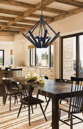 Rustic Chic Eight Light Chandelier (5288 MBLACK)