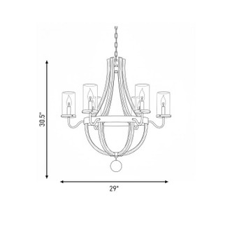 Eden Six Light Outdoor Chandelier (1-2100-6-70)