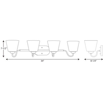 Arden Four Light Bath Bracket (P2130-20)