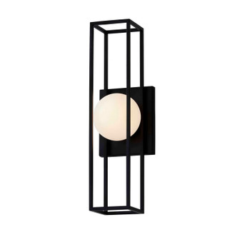 Justice Designs - FSN-7184W-OPAL-MBLK - LED Outdoor Wall Sconce - Fusion - Matte Black