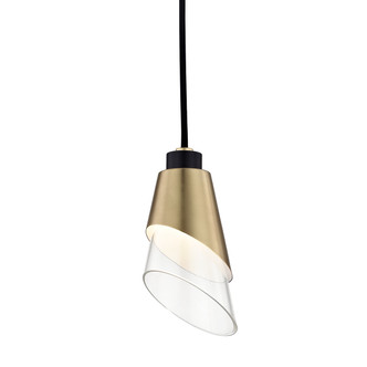 Mitzi - H130701-AGB/BK - LED Pendant - Angie - Aged Brass