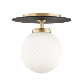 Mitzi - H200501S-AGB/BK - LED Semi Flush Mount - Ellis - Aged Brass