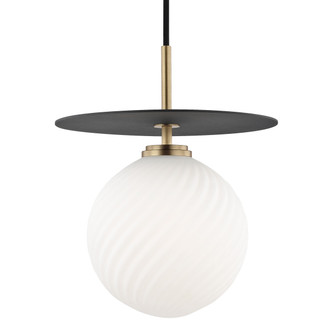 Mitzi - H200701L-AGB/BK - LED Pendant - Ellis - Aged Brass