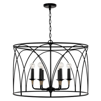 Capital Lighting - 345661KB - Six Light Pendant - Amara - Matte Black with Brass