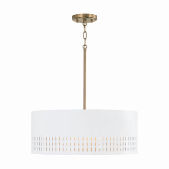 Capital Lighting - 350233AW - Three Light Pendant - Dash - Aged Brass and White Capital Lighting - 350233AW - Three Light Pendant - Dash - Aged Brass and White