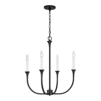 Capital Lighting - 452341BI - Four Light Chandelier - Decklan - Black Iron Capital Lighting - 452341BI - Four Light Chandelier - Decklan - Black Iron