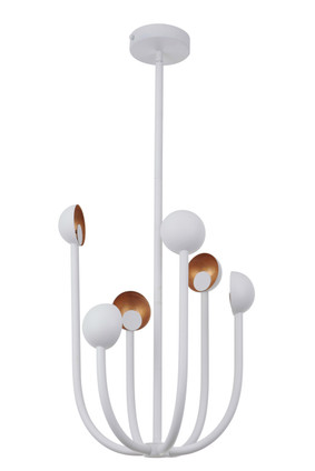 Craftmade - 49226-MWWGL-LED - Six Light Chandelier - Foundry - Matte White/Gold Leaf Craftmade - 49226-MWWGL-LED - Six Light Chandelier - Foundry - Matte White/Gold Leaf