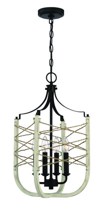 Craftmade - 52334-CWESP - Four Light Foyer Pendant - Cavendish - Cottage White/Espresso