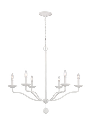 Visual Comfort Studio - F3130/6PSW - Six Light Chandelier - Annie - Plaster White