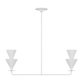 Visual Comfort Studio - LXC1092CPST - Two Light Linear Chandelier - Cornet - Cast Plaster Visual Comfort Studio - LXC1092CPST - Two Light Linear Chandelier - Cornet - Cast Plaster