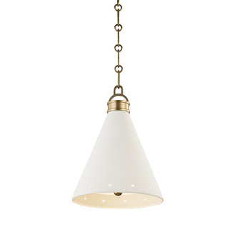 Hudson Valley - MDS400-AGB/WP - One Light Pendant - Plaster No.1 - Aged Brass