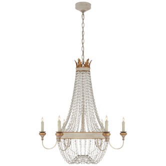 Visual Comfort Signature - JN 5016VWG-CG - Six Light Chandelier - Entellina - Vintage White and Gild