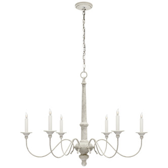 Visual Comfort Signature - S 5211BW - Six Light Chandelier - Country Chandelier - Belgian White