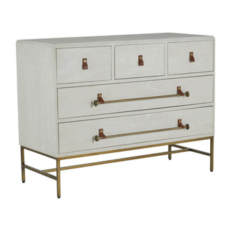 Gabby - SCH-169285 - Dresser - Maya - Cerused White|Stained Brass|Caramel Brown Leather