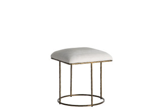 Gabby - SCH-175125 - Stool - Lucas - Antique Aged Brass|Natural Ivory Hide