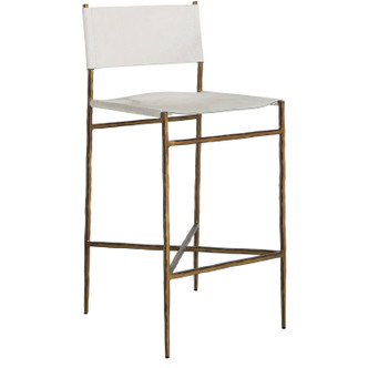 Gabby - SCH-175163 - Bar Stool - Landon - Antique Aged Brass|Natural Ivory Hide