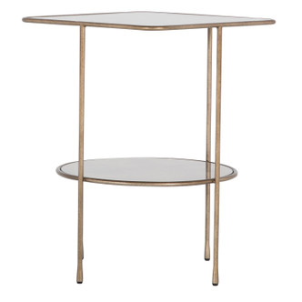 Gabby - SCH-175646 - Side Table - Ernest - Antique Mirror|Antique Champagne