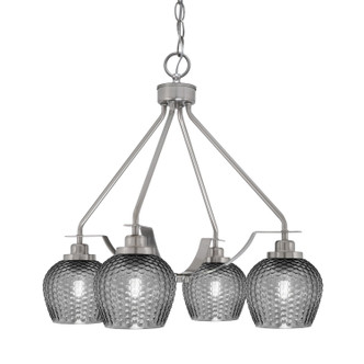 Toltec Lighting - 2604-BN-4602 - Four Light Chandelier - Odyssey - Brushed Nickel