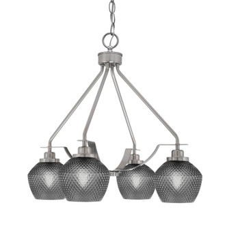 Toltec Lighting - 2604-BN-4622 - Four Light Chandelier - Odyssey - Brushed Nickel