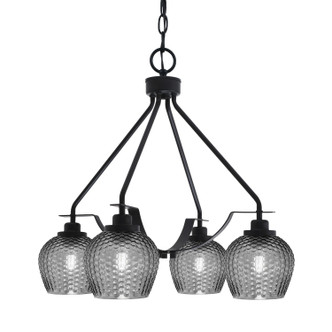 Toltec Lighting - 2604-MB-4602 - Four Light Chandelier - Odyssey - Matte Black
