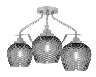 Toltec Lighting - 2607-BN-4602 - Three Light Semi-Flush Mount - Odyssey - Brushed Nickel