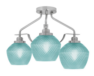 Toltec Lighting - 2607-BN-4625 - Three Light Semi-Flush Mount - Odyssey - Brushed Nickel