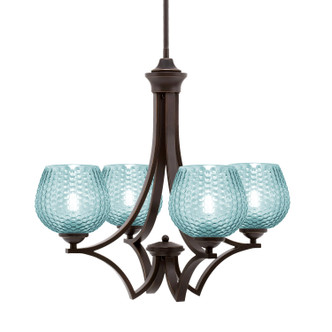 Toltec Lighting - 564-DG-4605 - Four Light Chandelier - Zilo - Dark Granite