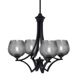 Toltec Lighting - 564-MB-4602 - Four Light Chandelier - Zilo - Matte Black